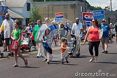 Participants March in Mendota Days Parade Editorial Stock Photo